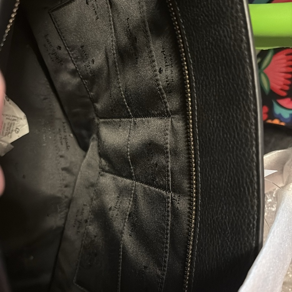 NWT Kate Spade black pebble leather tote Leila - Picture 7 of 8